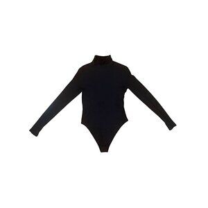 Black Long-Sleeve Turtleneck Bodysuit By H&M Medium Stretch Material Womens Appa